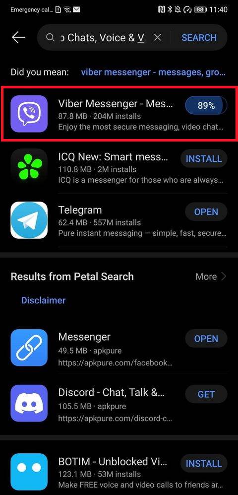 Viber aplikacija u AppGallery