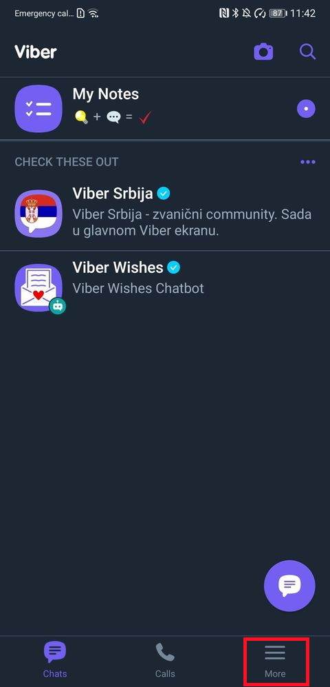 Viber meni