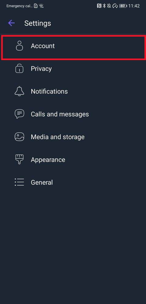 Viber podešavanja naloga