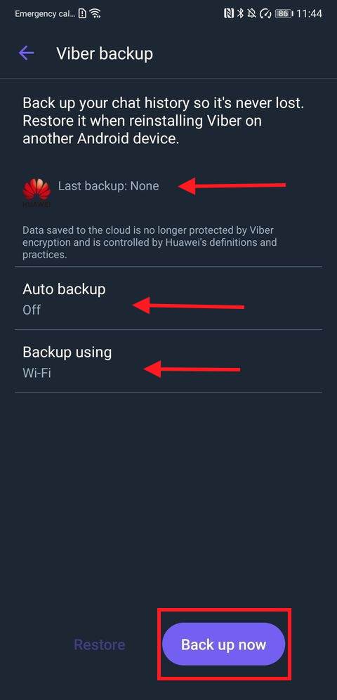 Opcije za automatski bekap