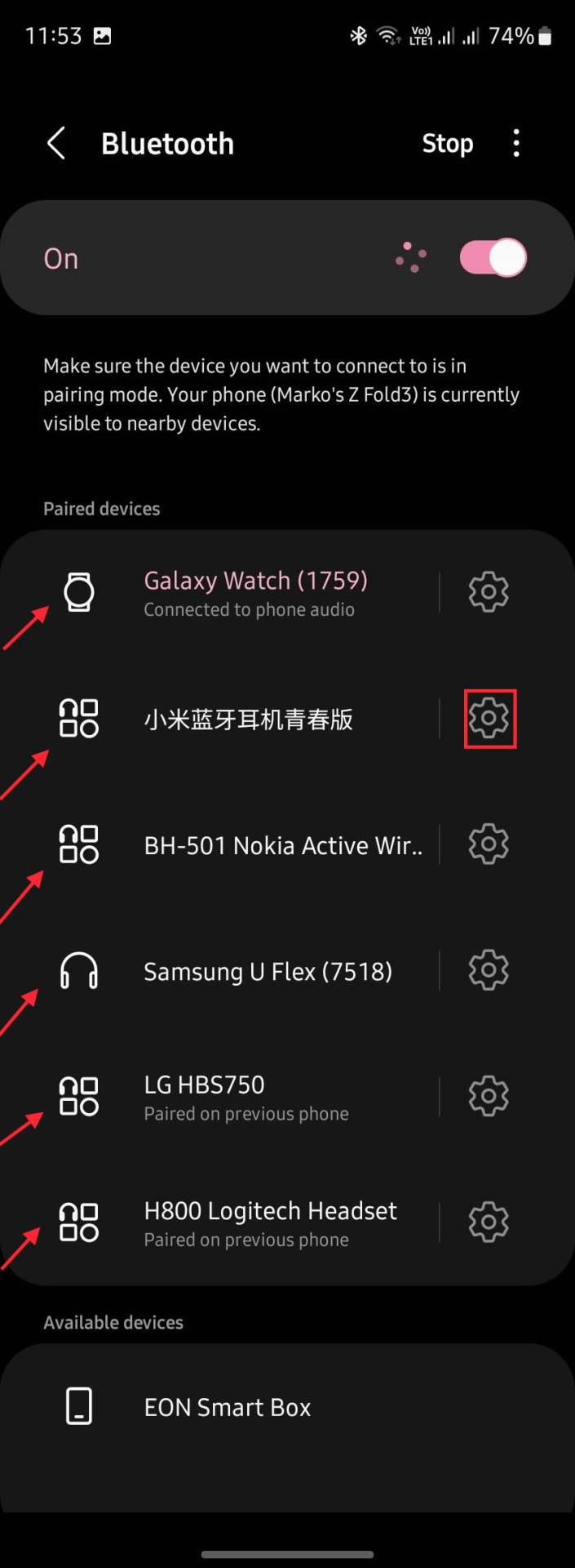 Spisak povezanih uređaja