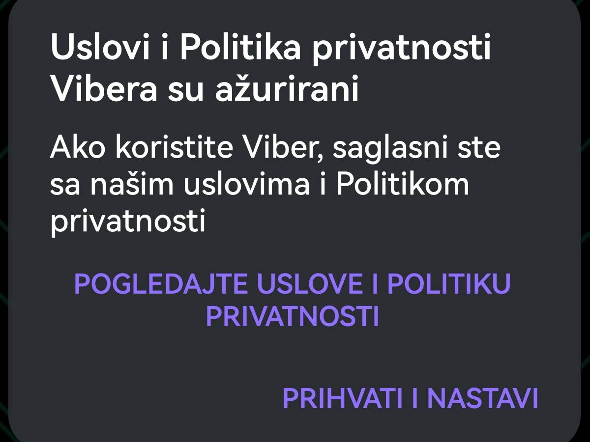 Viber novi uslovi poslovanja i privatnosti