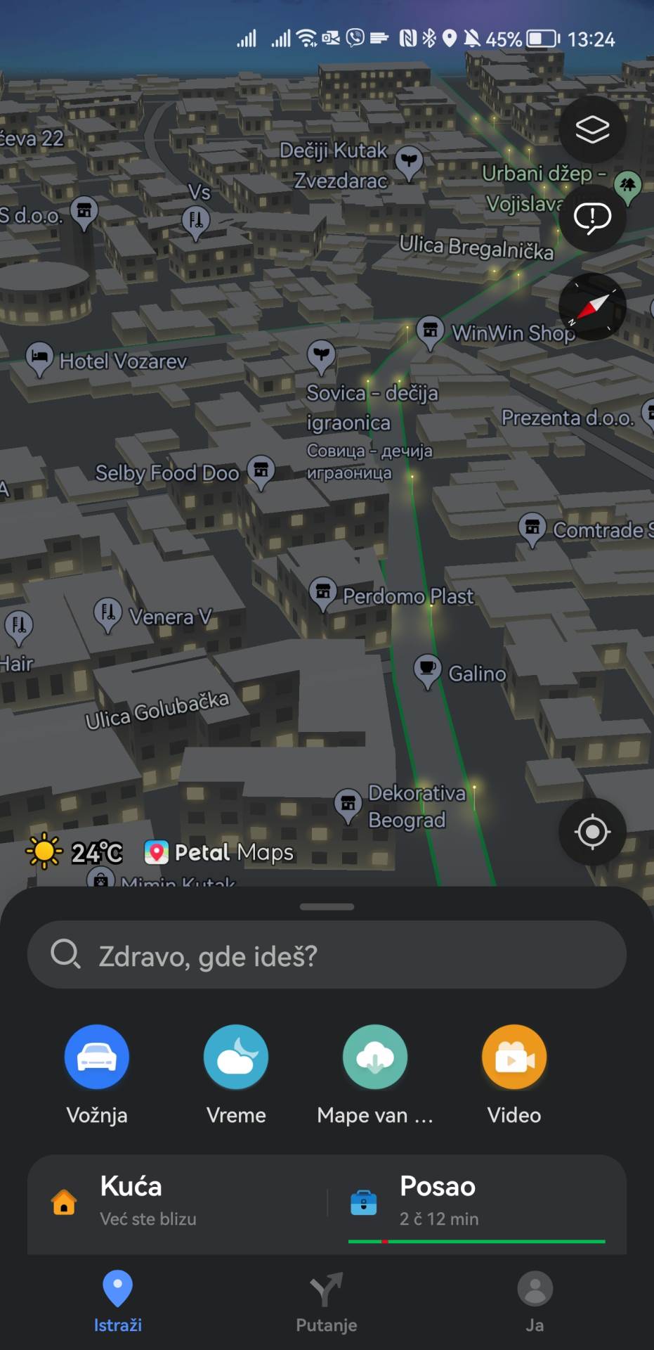 Petal Maps Srbija navigacija ulična rasveta