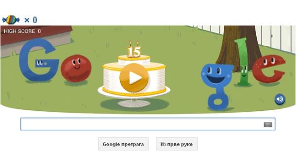 Google rođendan slavlje doodle torta