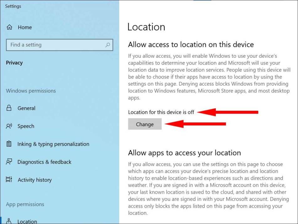 Location for this device