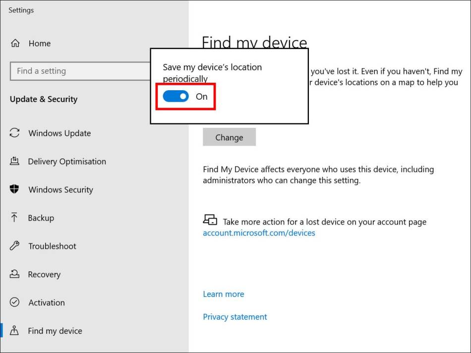 Save my device's location periodically