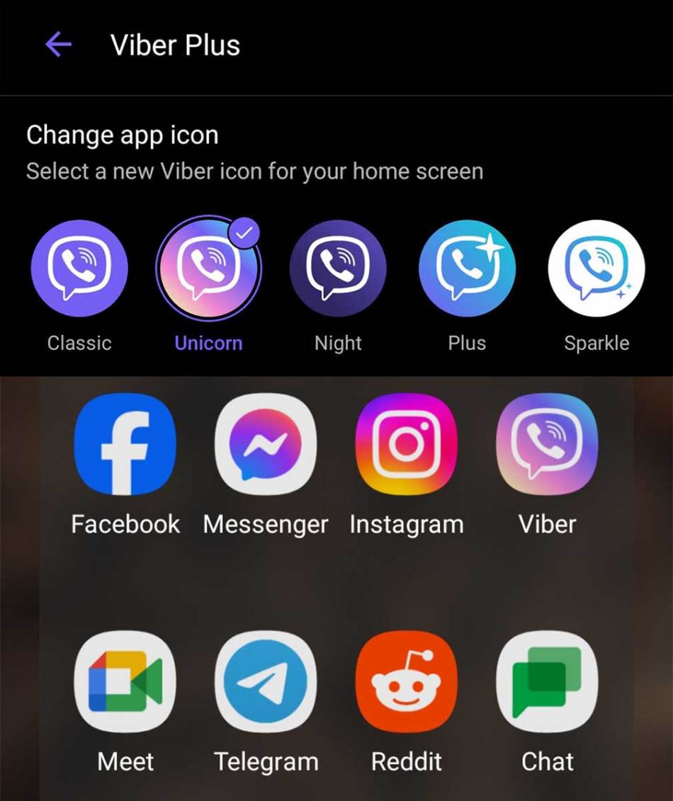 Viber Plus jedinstvene ikonice aplikacije