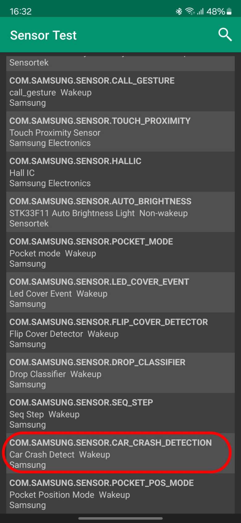 Samsung senzor detekcija sudara