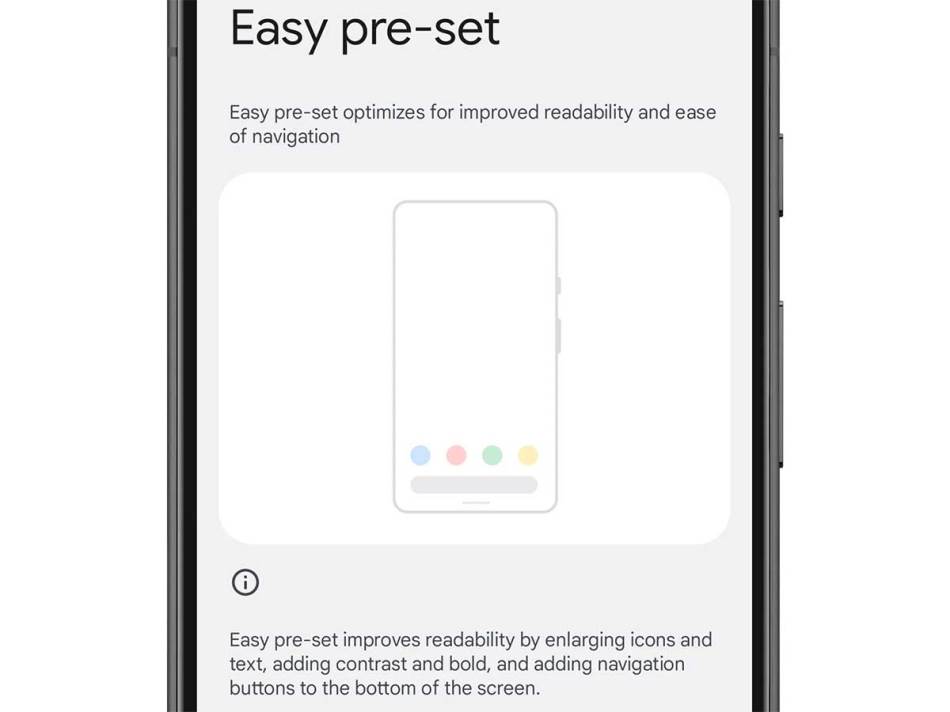 Android Easy pre-set režim