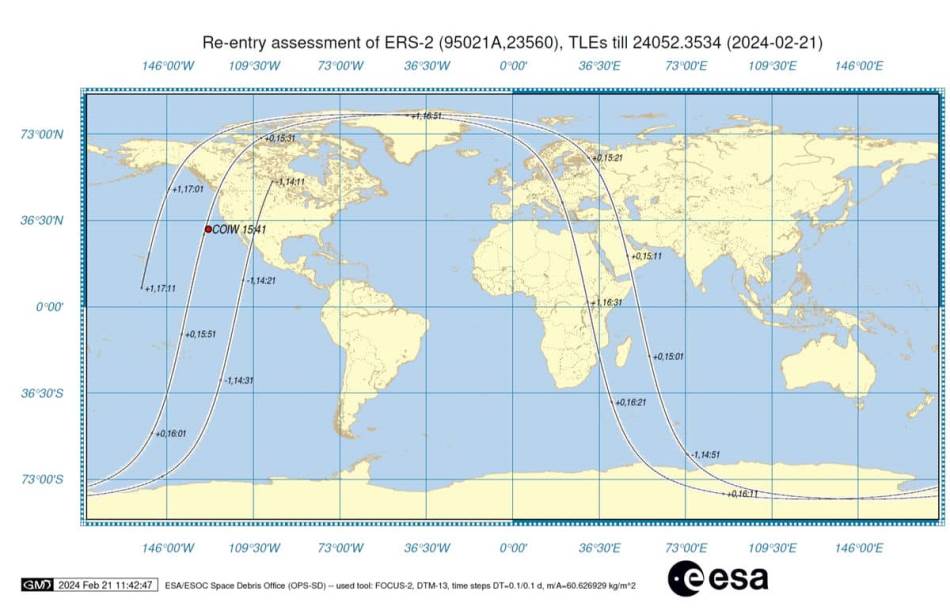 Najnovija mapa potencijalnih zona pada ERS 2