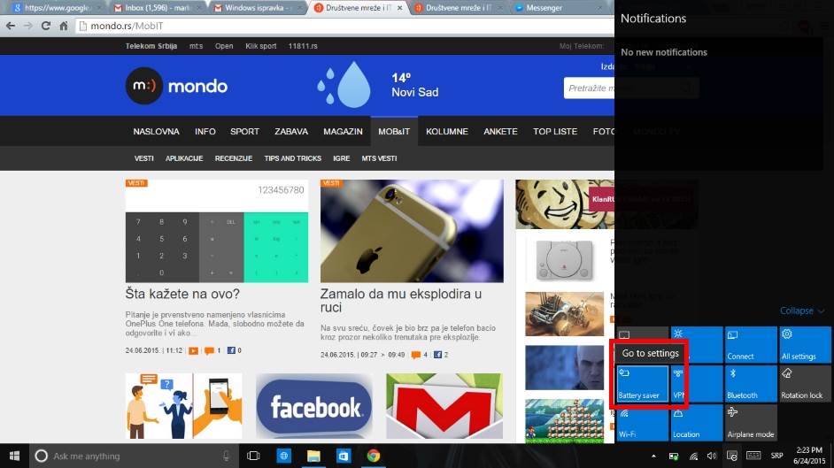 Windows 10 battery saver