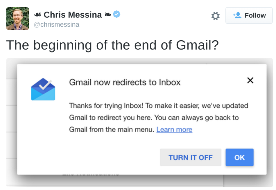 GMail se gasi