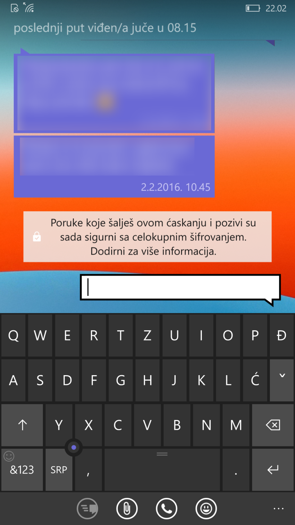 WhatsApp end-to-end enkripcija poruka, videa, razgovora i slika
