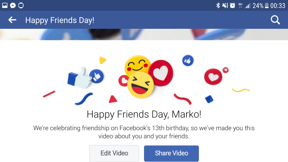 Facebook Firends Day video