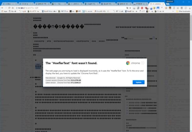 chrome font malware hakovanje