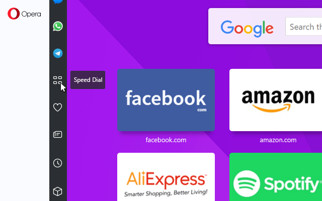 Opera Browser Messenger WhatsApp Telegram