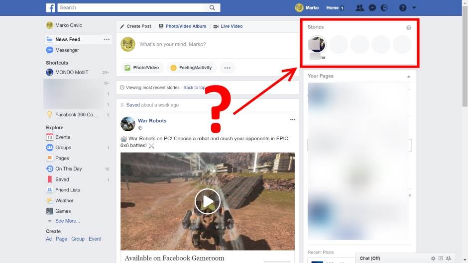 Facebook Stories za veb