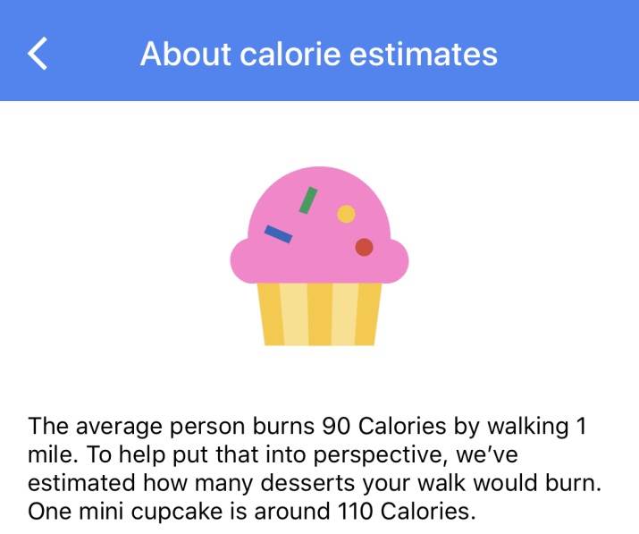 Google Maps brojanje kalorija, Google Maps Cupcake