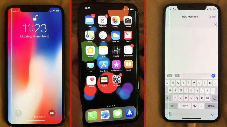 iPhone X zelena linija problem ekran