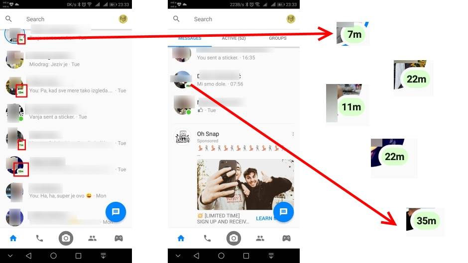 Messenger prikazuje kad ste bili aktivni u aplikaciji drugim korisnicima