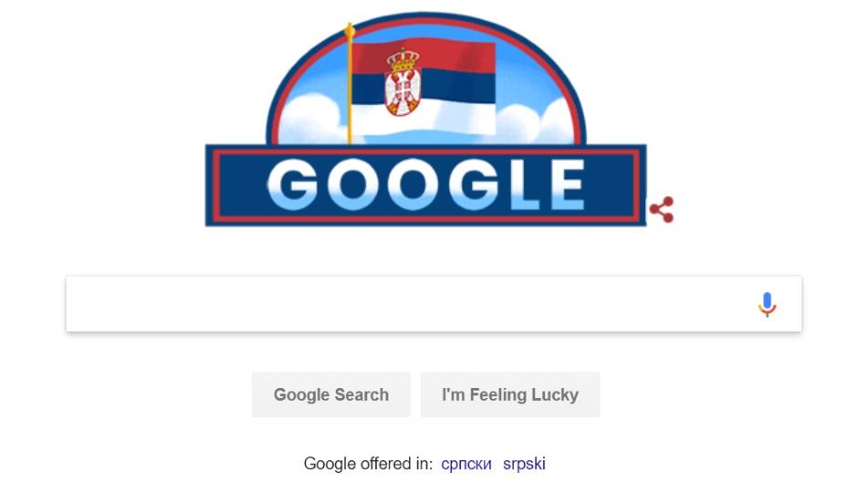 Google Dan državnosti Srbije, Google Doodle Srbija, Dan državnosti Srbije na Google.rs