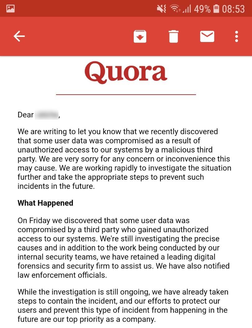 Quora hakerski napad ugroženo 100 miliona Quora korisnika