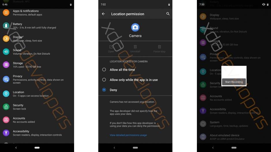 Android Q prve opcije, Android Q Google I/O