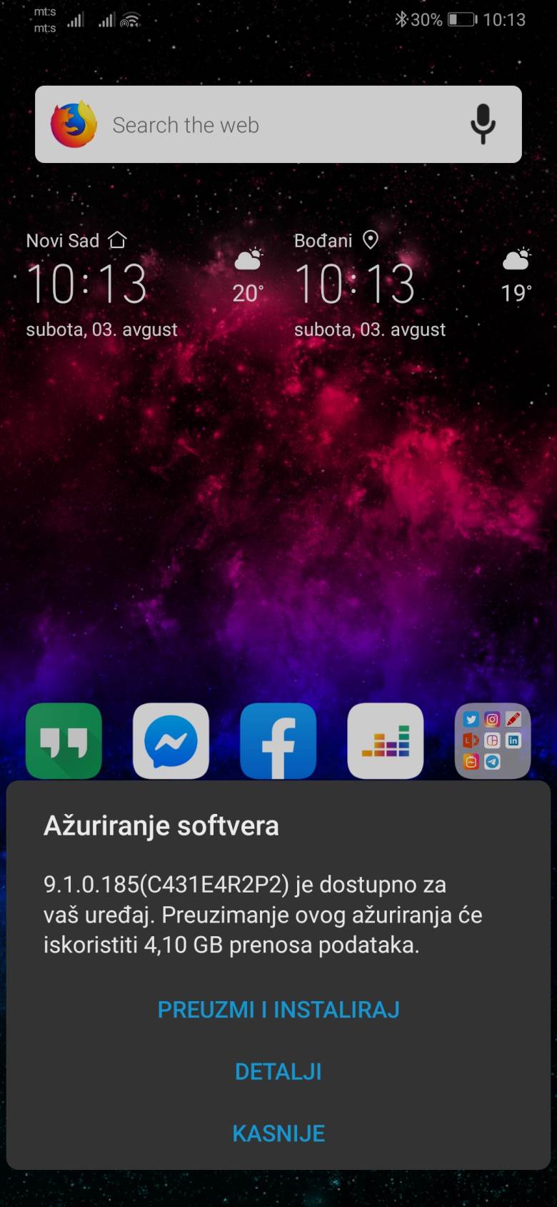 Huawei P30 Pro Update Srbija, Huawei P30 Pro Update 9.1.0.1185 (C431E4R2P2) EMUI 9.1.0