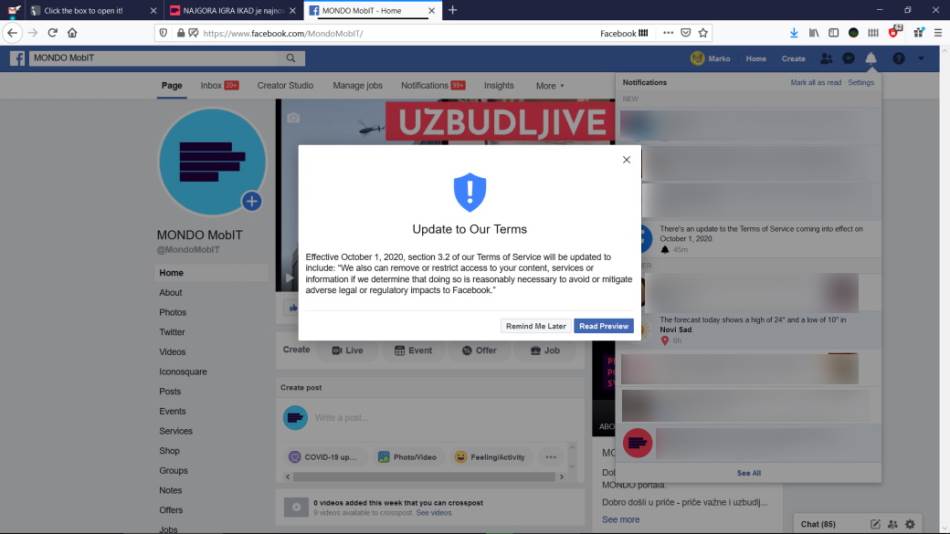 Facebook promena pravila, Facebook kontroliše objave korisnika, Facebook lažne vesti zabrana brisanj