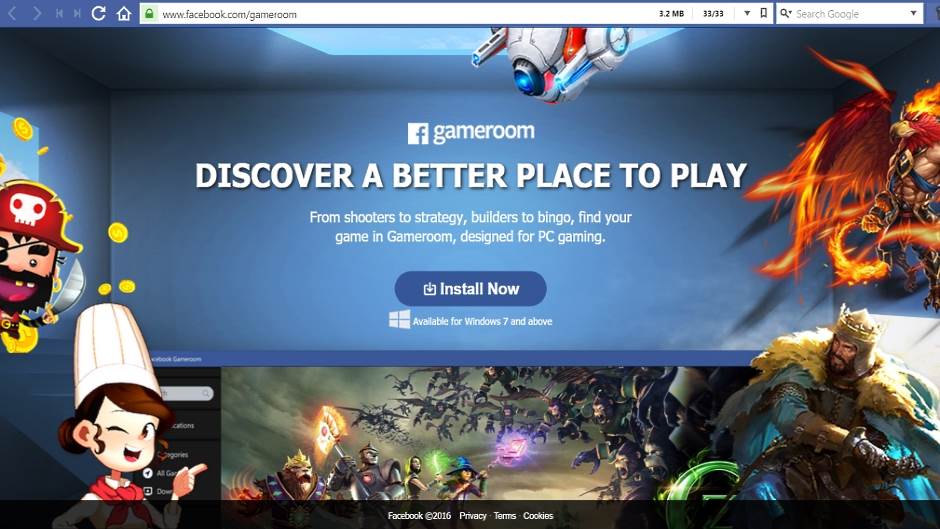 Facebook GameRoom test i opis