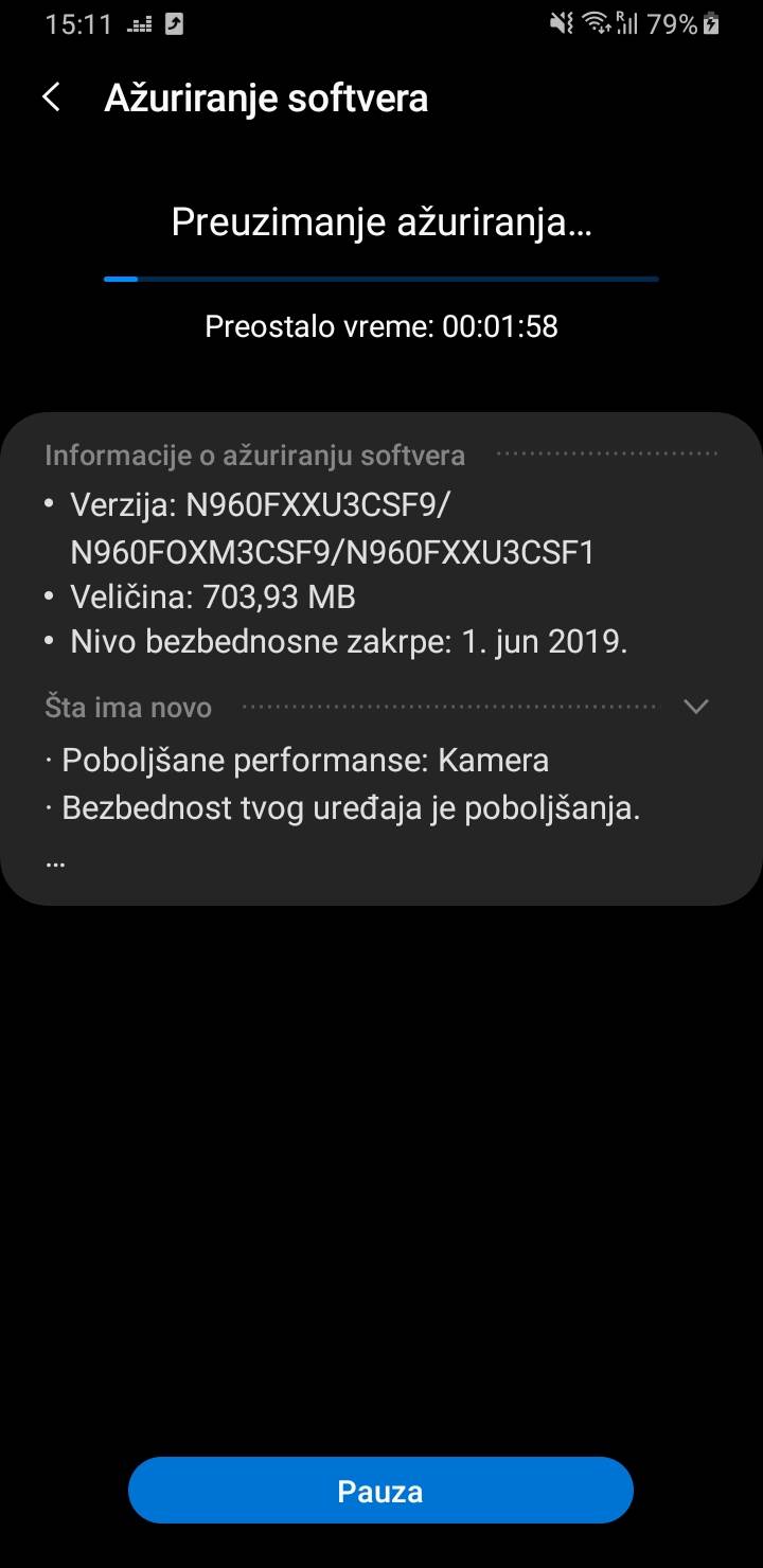 Samsung Galaxy Note 9 Nocni mod ažuriranje softvera, Note 9 Night mode stigao u Srbiju Android updat