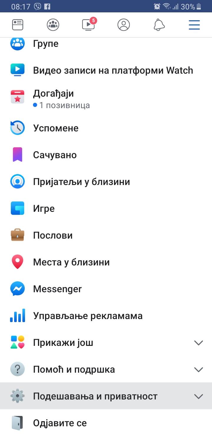Iskljucite Facebook sinhronizaciju kontakata