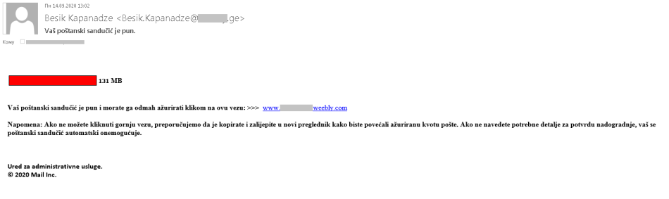 Sajber napad Bosna, Fišing napad u Bosni, Phishing napad internet Bosna i Hercegovina Kaspersky