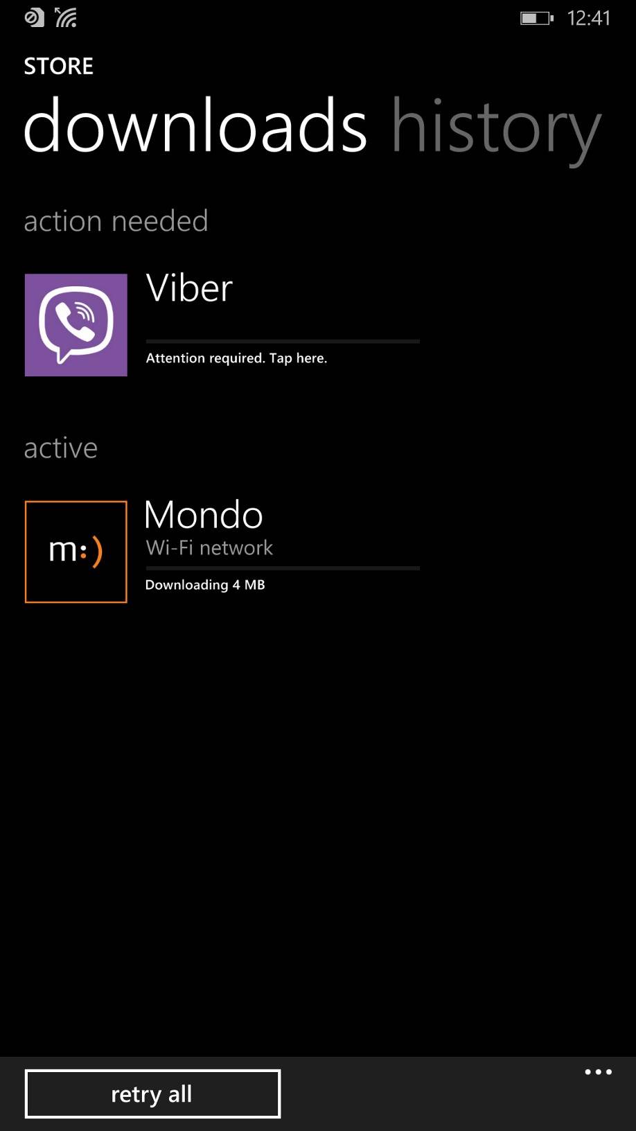 MONDO Windows Phone aplikacija