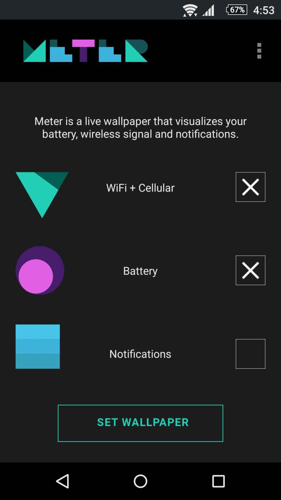 Meter živa pozadina za Android telefone