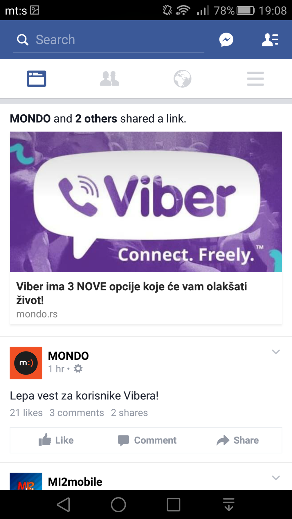 Facebook Android aplikacija promene