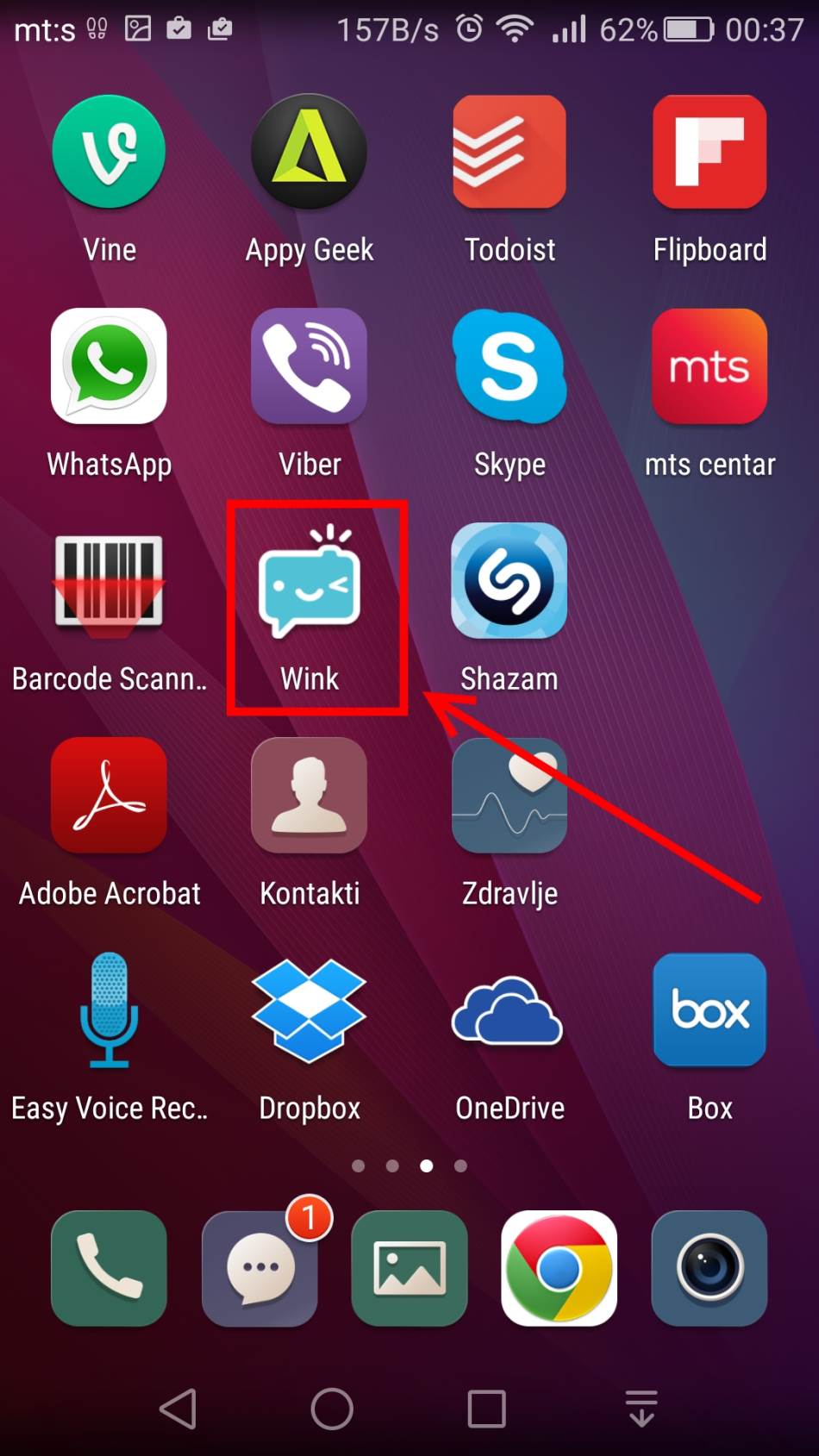 Viber, Viber Wink samobrišuce samonstajuce poruke