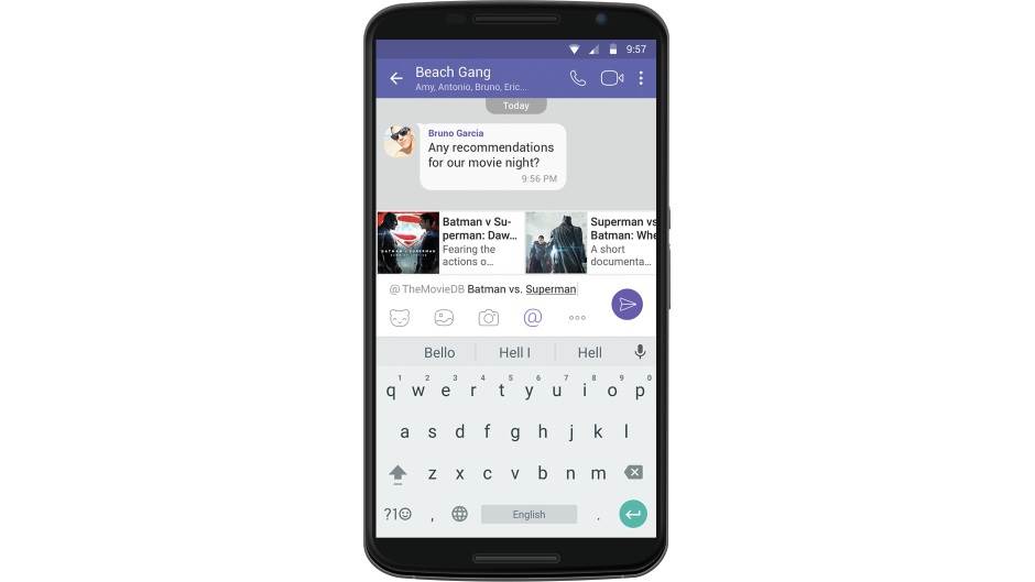Viber aplikacija 6.5.5 Instant video i Chat Extensions