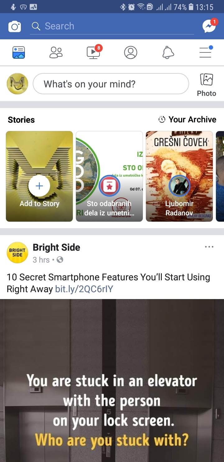 Facebook novo dugme Profil aplikacija Facebook