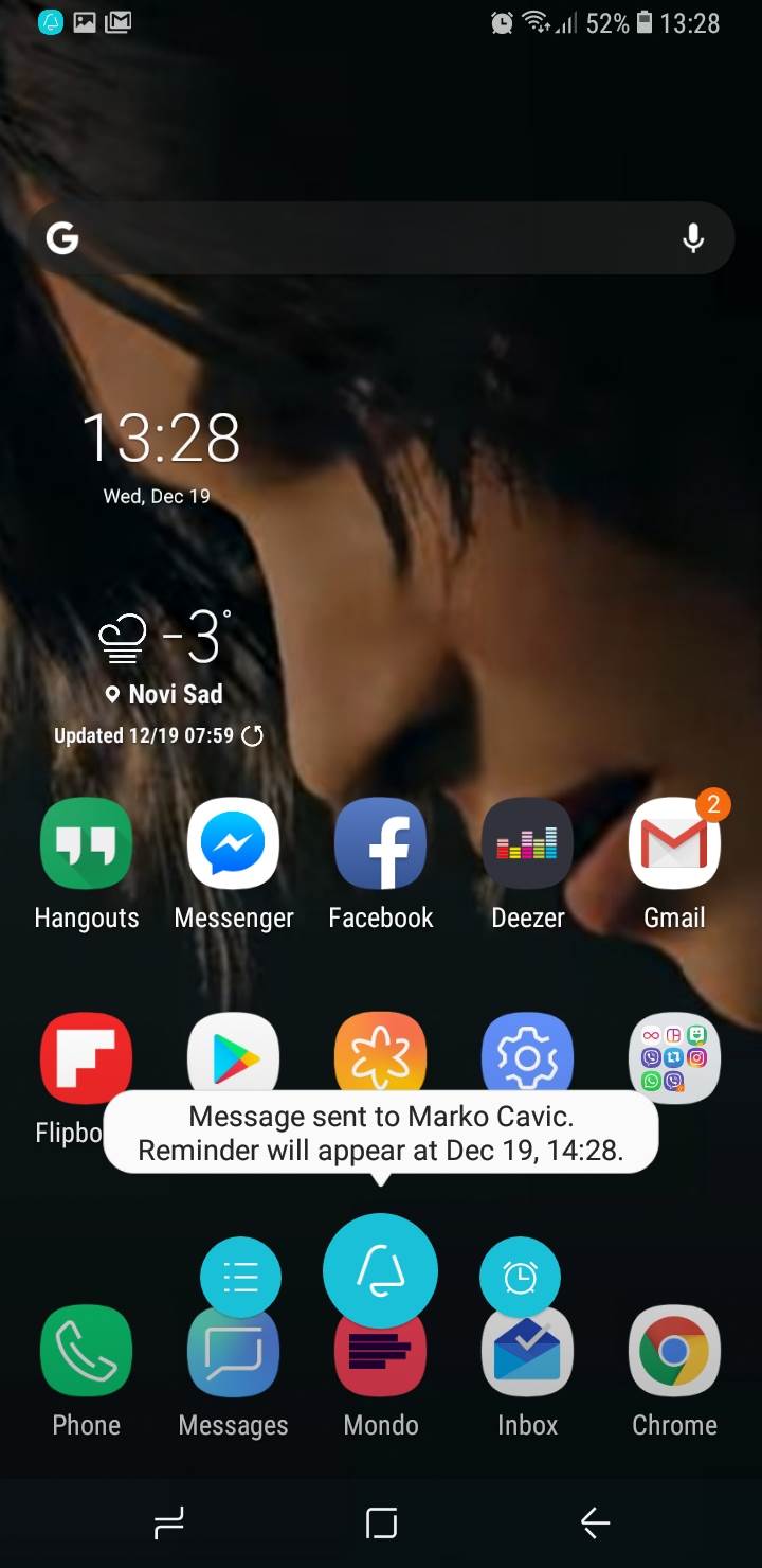 Samsung Galaxy Note 9 Reminder aplikacija