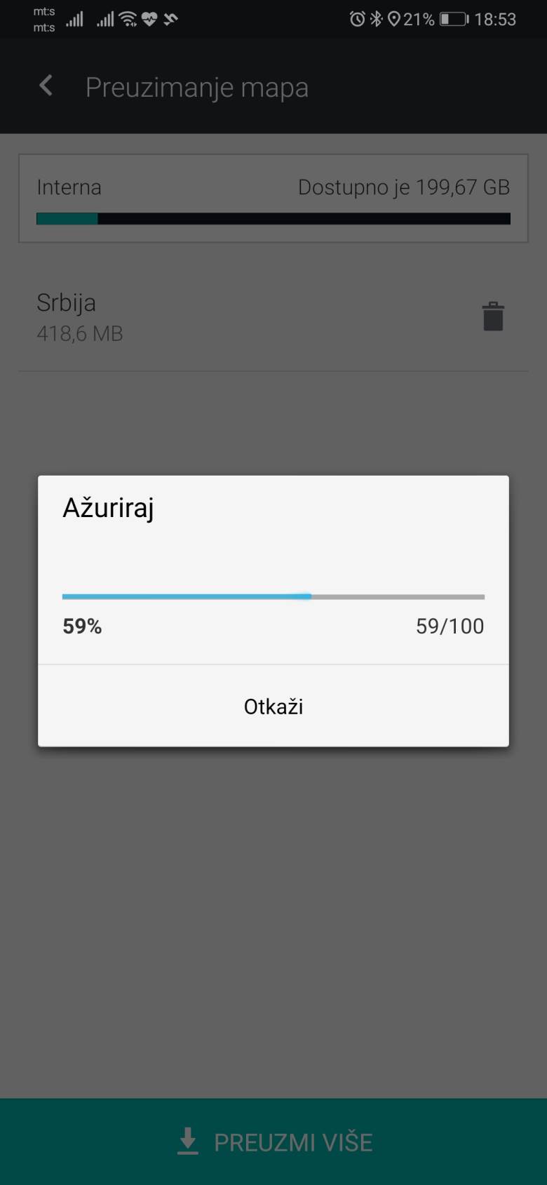 Mapa Srbije HereWeGo aplikacija navigacija kroz Srbiju