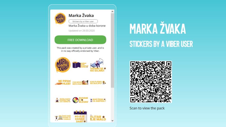 Marka Žvaka Viber stikeri, Marka Žvaka Viber slicice kako preuzeti, Marka Žvaka Viber