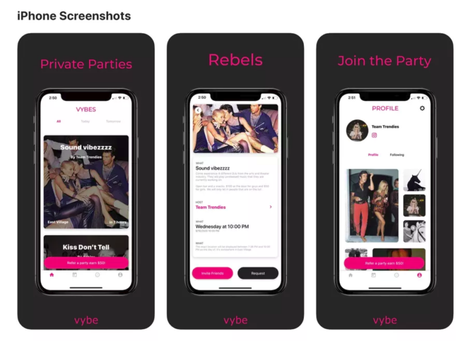 aplikacija za žurke koronavirus vybe together