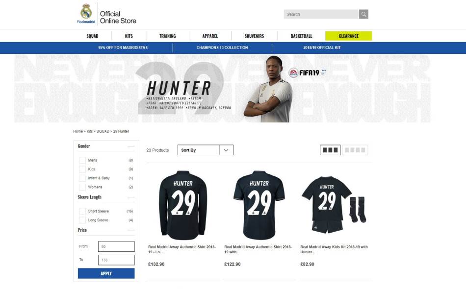 Real Madrid Alex Hunter FIFA 19 pojacanje