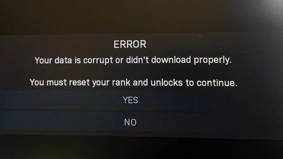 Call of Duty: Modern Warfare reset bug, Call of Duty: Modern Warfare reset poruka