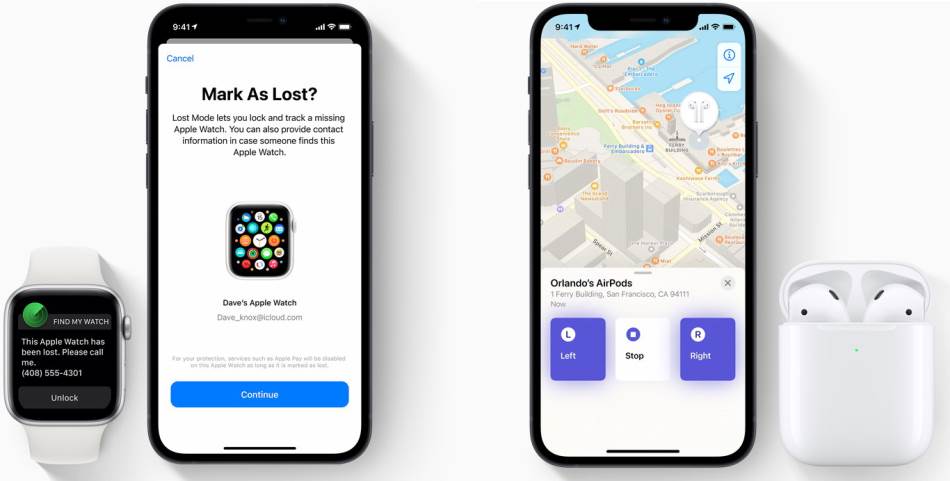 Apple Find My zaključavanje uređaja i puštanje zvuka