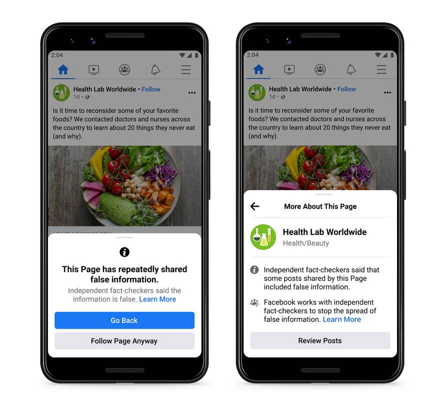 facebook širenje dezinformacija lažne vesti kazne