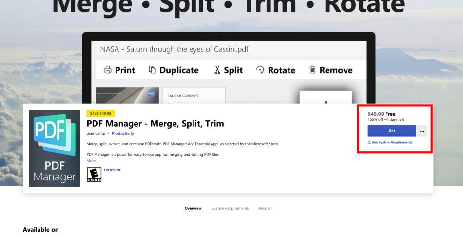 microsoft poklanja pdf manager