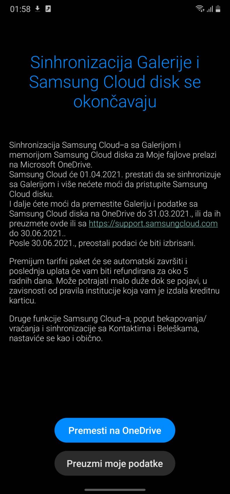 samsung cloud se gasi fajlovi preuzimanje