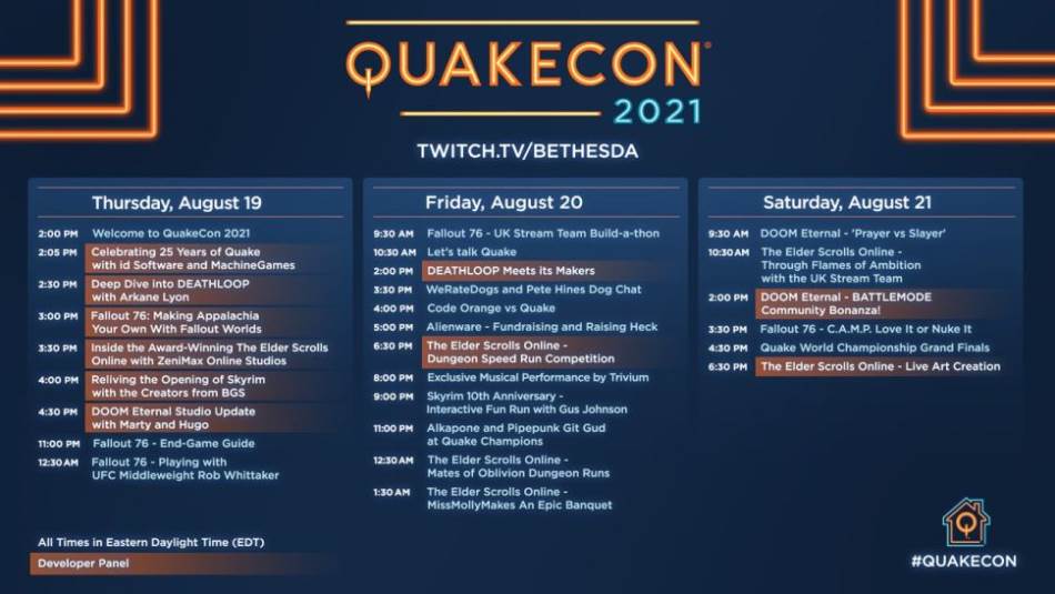QuakeCon 2021 raspored